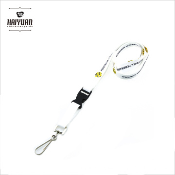 Environment Red on White Durable Polyester Lanyards with Metal Swivel J Clip